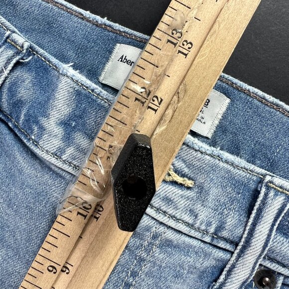 Abercrombie Fitch Jeans Women 29x33* Flare High Rise Blue Stretch Denim Tag 28 L - Picture 15 of 16